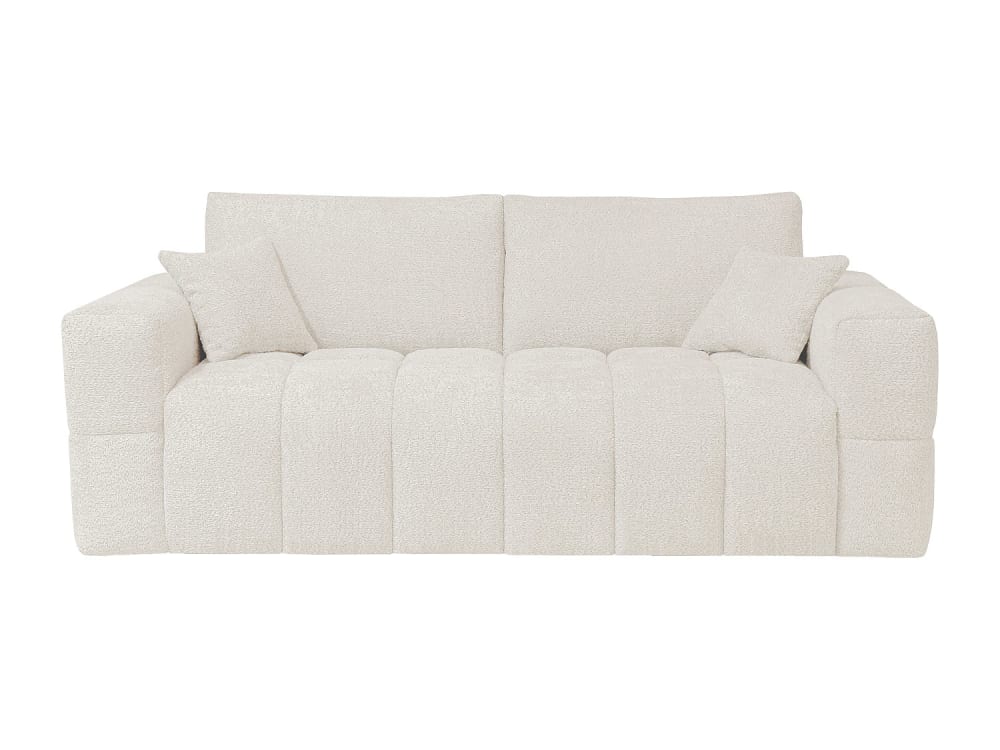 Canapé convertible polyester 3 places blanc cassé}