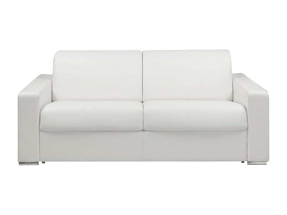 Canapé convertible simili 3 places blanc} Canapé convertible simili 3 places blanc}