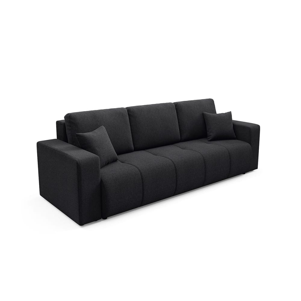 3-Sitzer-Sofa mit Schlaffunktion Kiefernholz Schwarz - Maisons Du