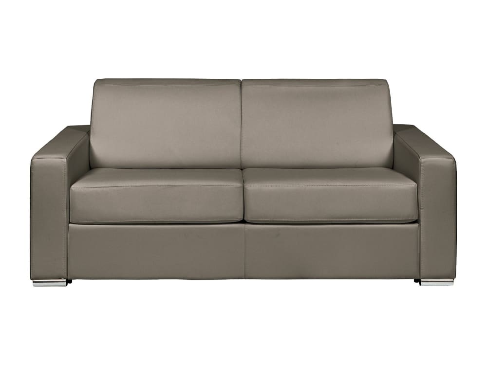 Canapé convertible 100% cuir 3 places taupe} Canapé convertible 100% cuir 3 places taupe}