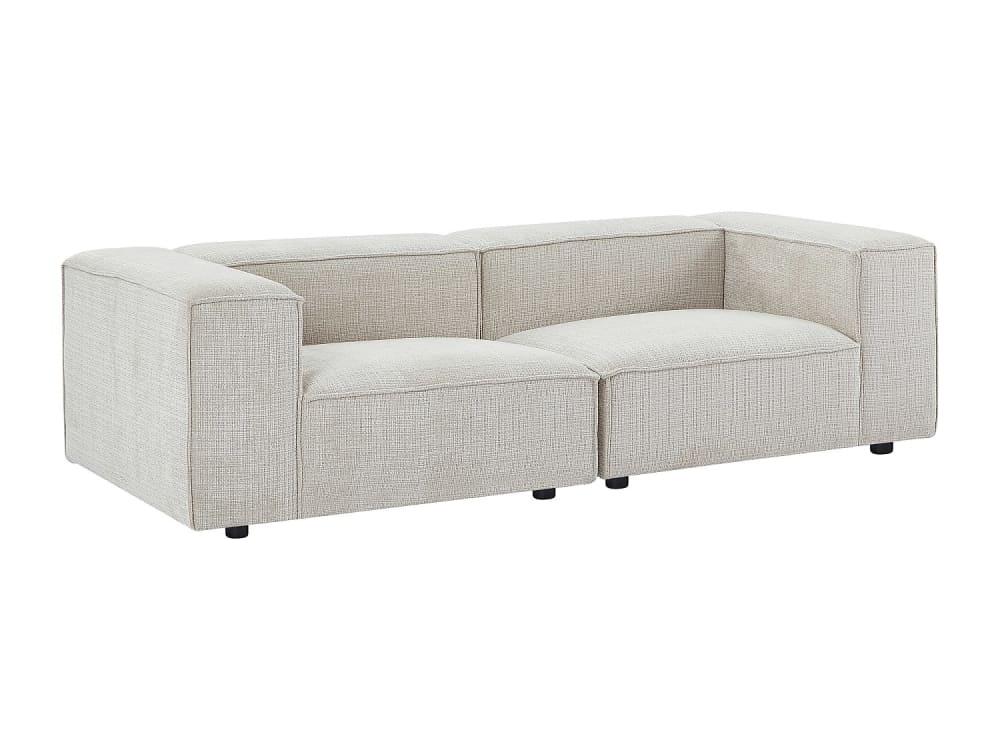 Canapé modulable polyester 3 places beige}