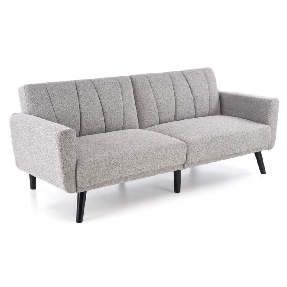 Canapé convertible 3 places en tissu polyester gris