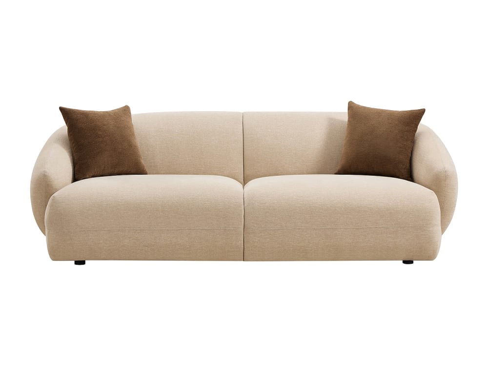 Canapé fixe tissu polypropylène 3 places beige}