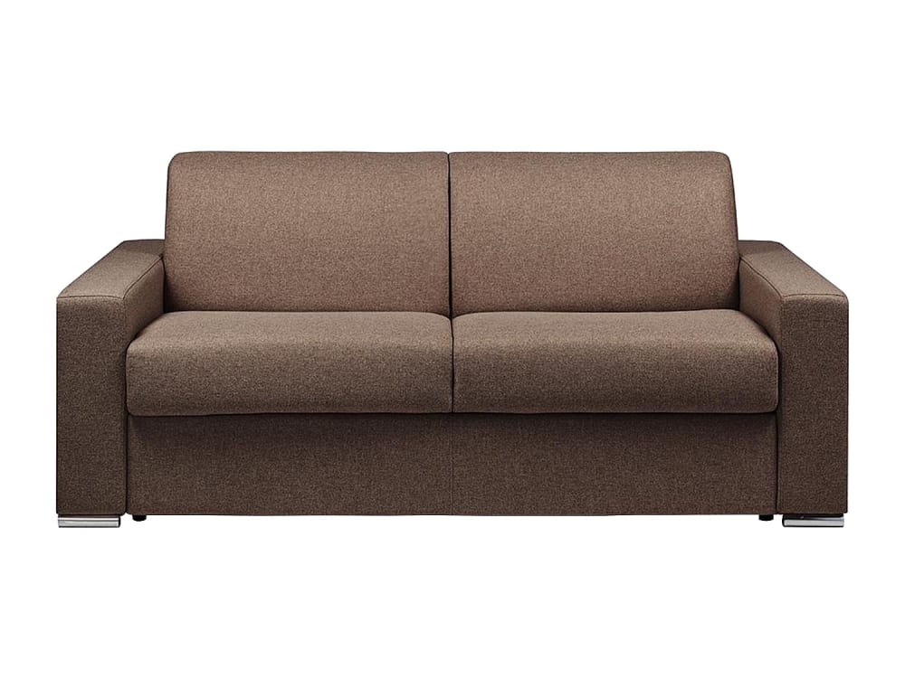 Canapé convertible polyester 3 places marron chocolat} Canapé convertible polyester 3 places marron chocolat}