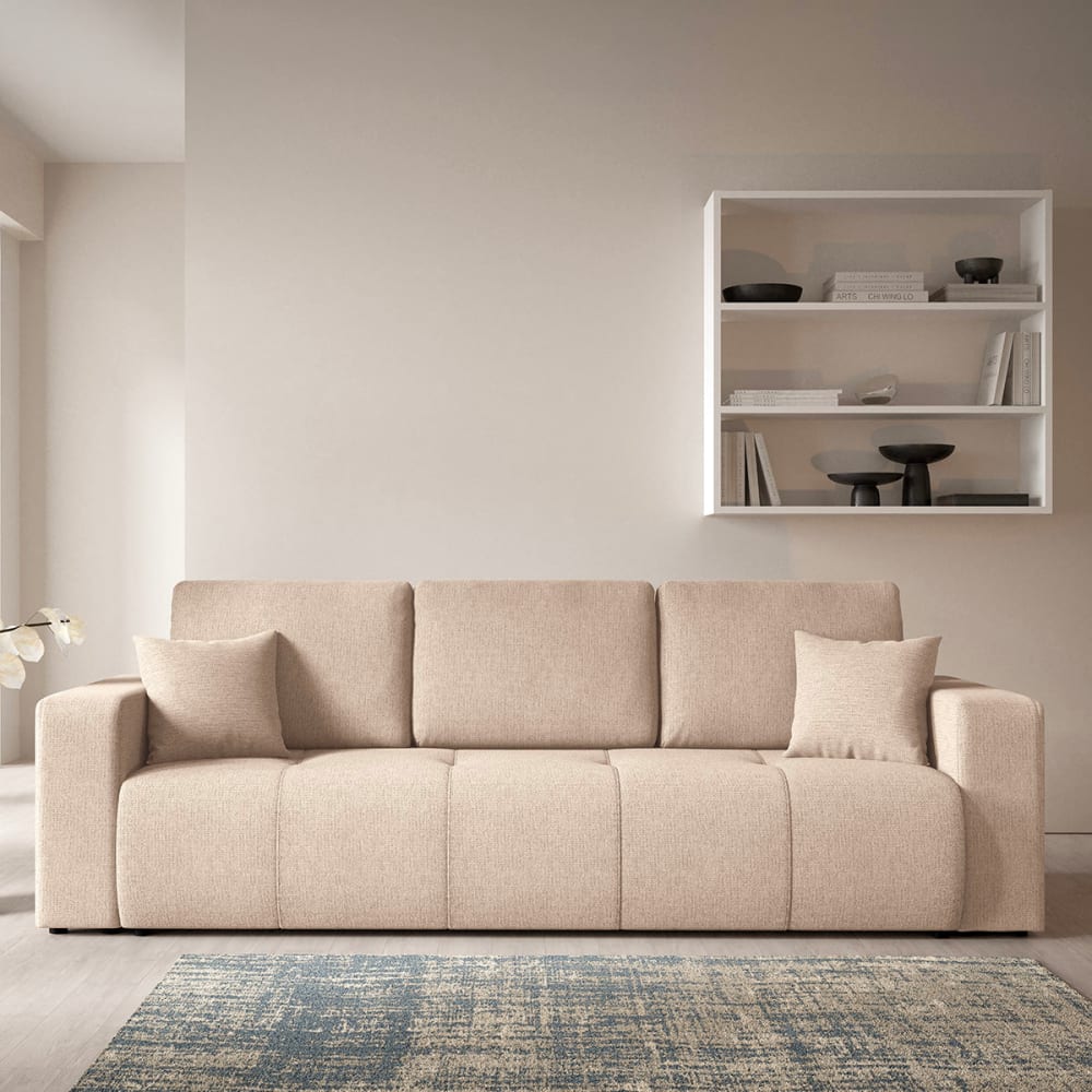 Petits meubles 3-Sitzer-Sofa mit Schlaffunktion Kiefernholz Beige Beige
