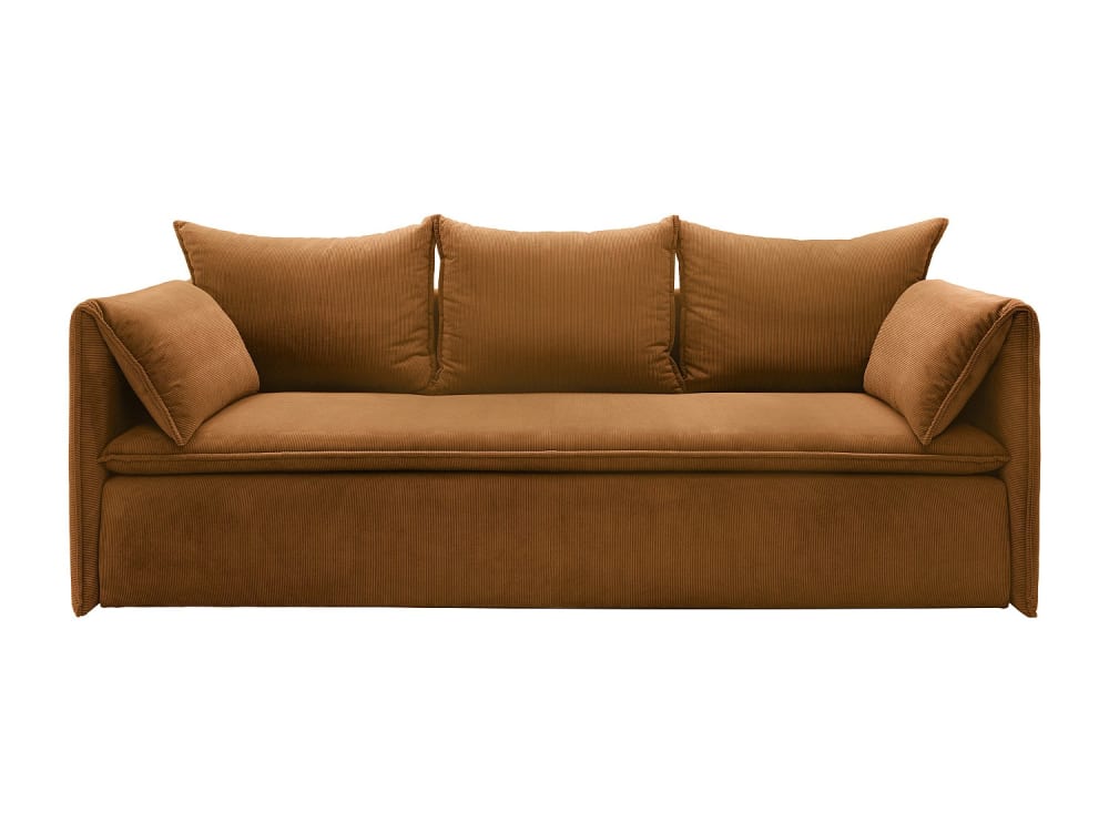 Canapé convertible velours - terracotta