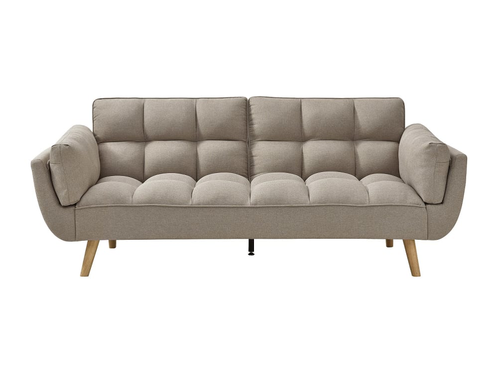 Canapé convertible polyester 3 places beige}
