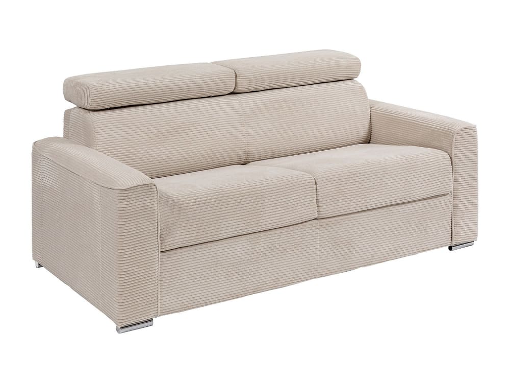 Canapé convertible velours 3 places beige}