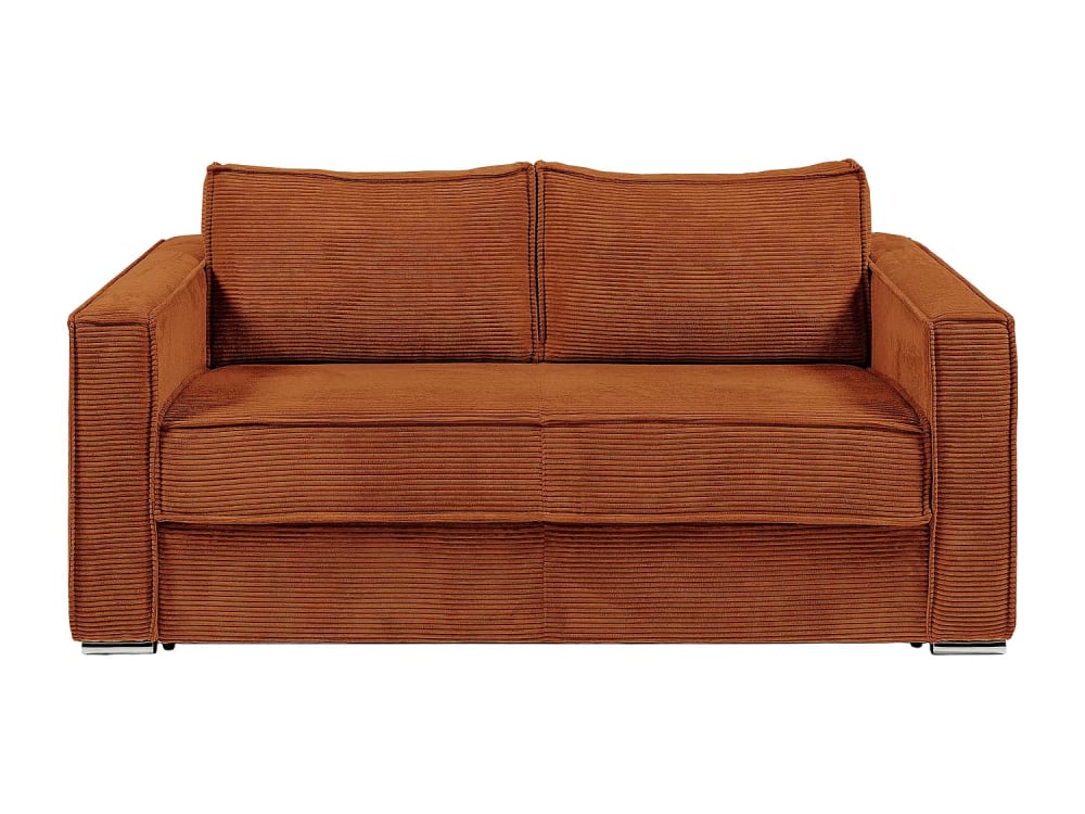Canapé convertible velours - terracotta