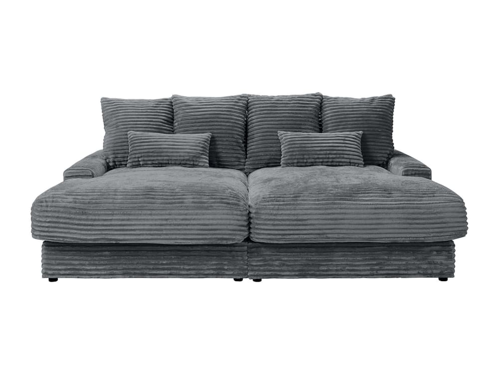 Canapé fixe velours 3 places gris anthracite}