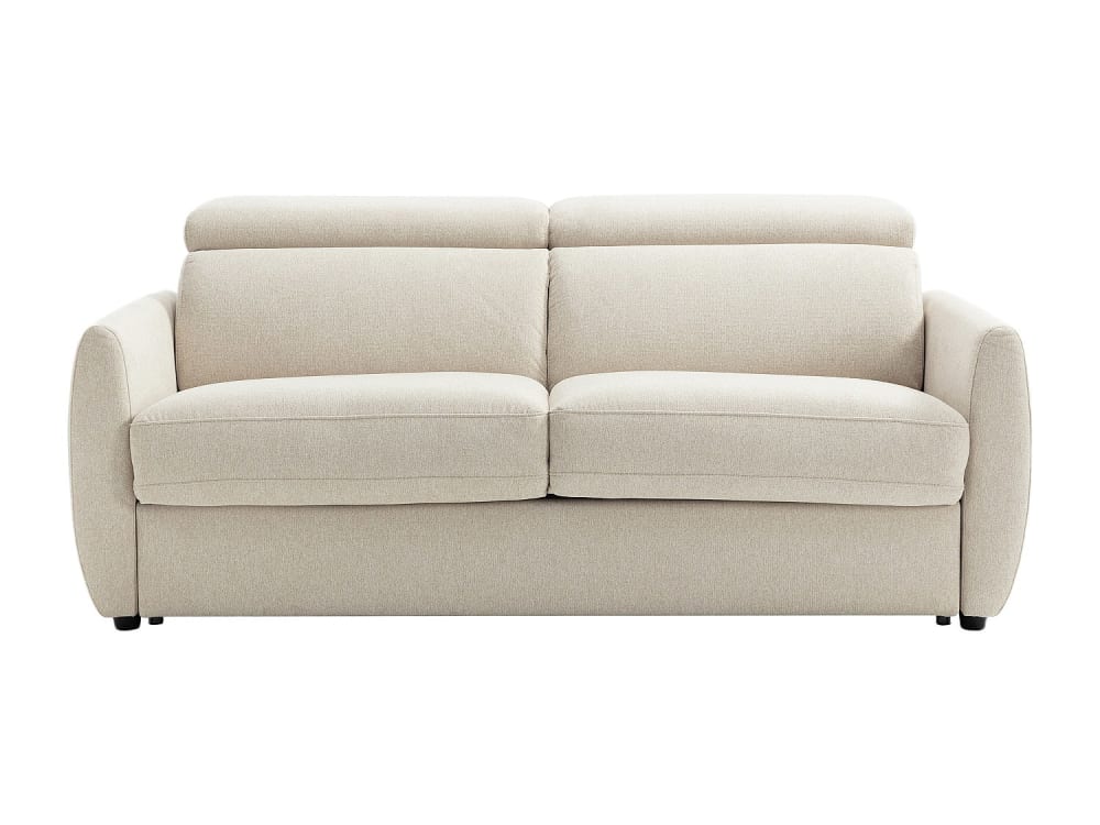 Canapé convertible polyester 3 places beige}