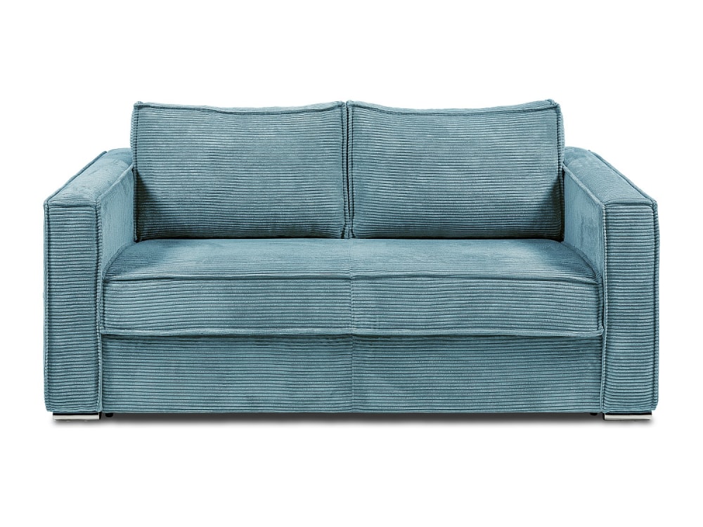 Canapé convertible velours - turquoise