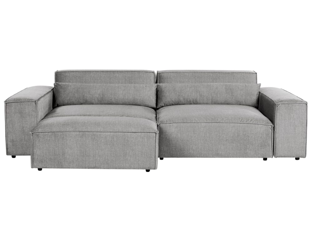 Canapé avec pouf 3 personnes - gris