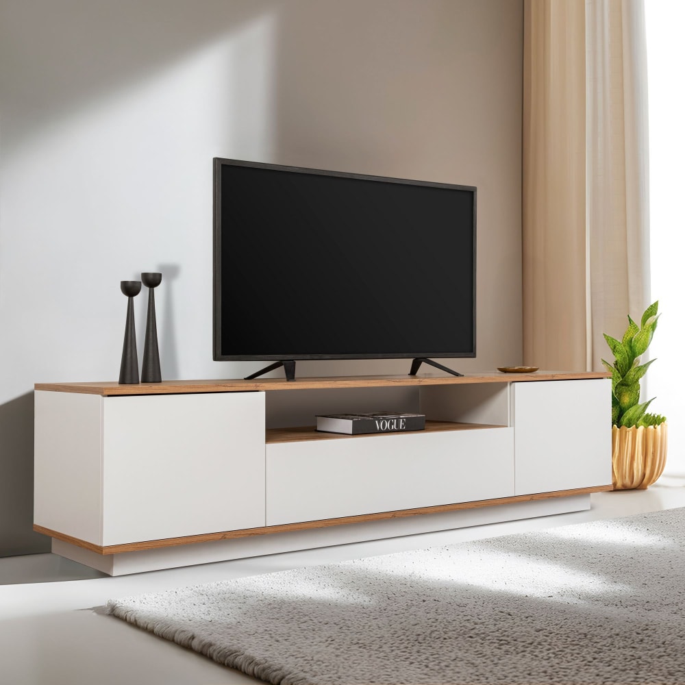 Meuble tv en bois marron 180 x 44,5 x 44,6 cm