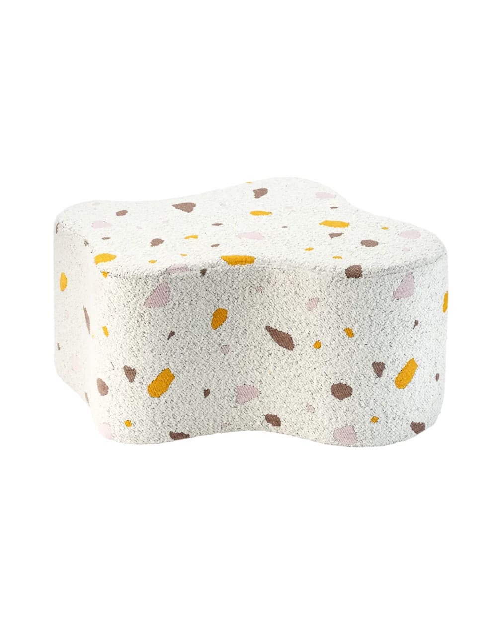 Pouf nuage bouclé chenille - marbre