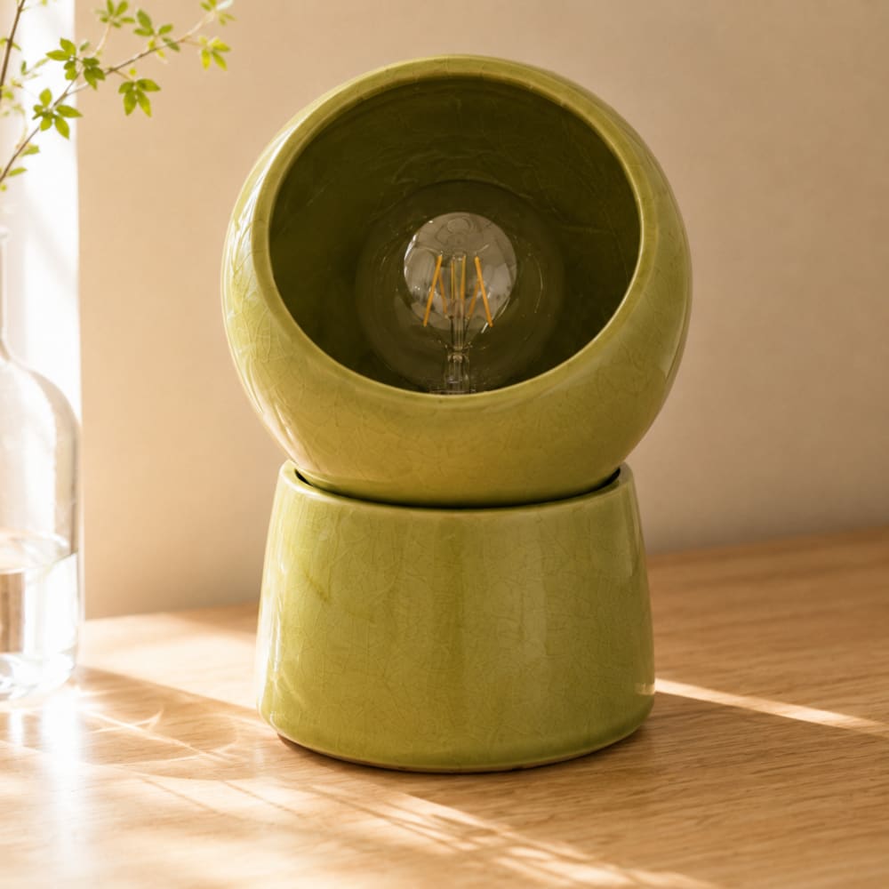 Lampe à poser en céramique verte — vue 3