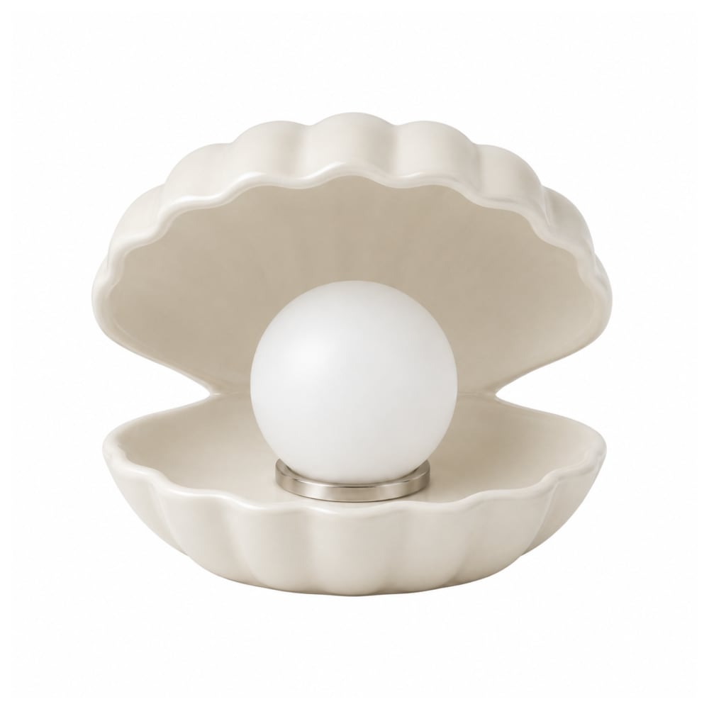 Lampe à poser en céramique blanche