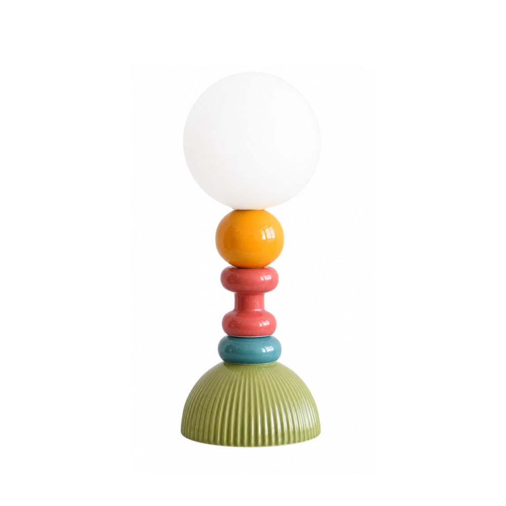 Lampe à poser en céramique multicolore