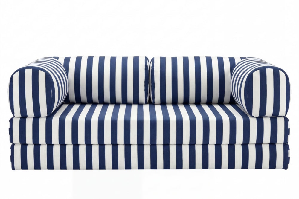 Canapé droit tissu rayé