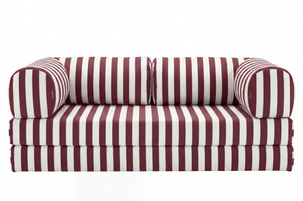 Canapé droit tissu rayé