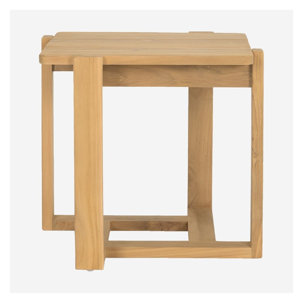 Table d’appoint de jardin en teck massif - naturel Table d’appoint de jardin en teck massif - naturel