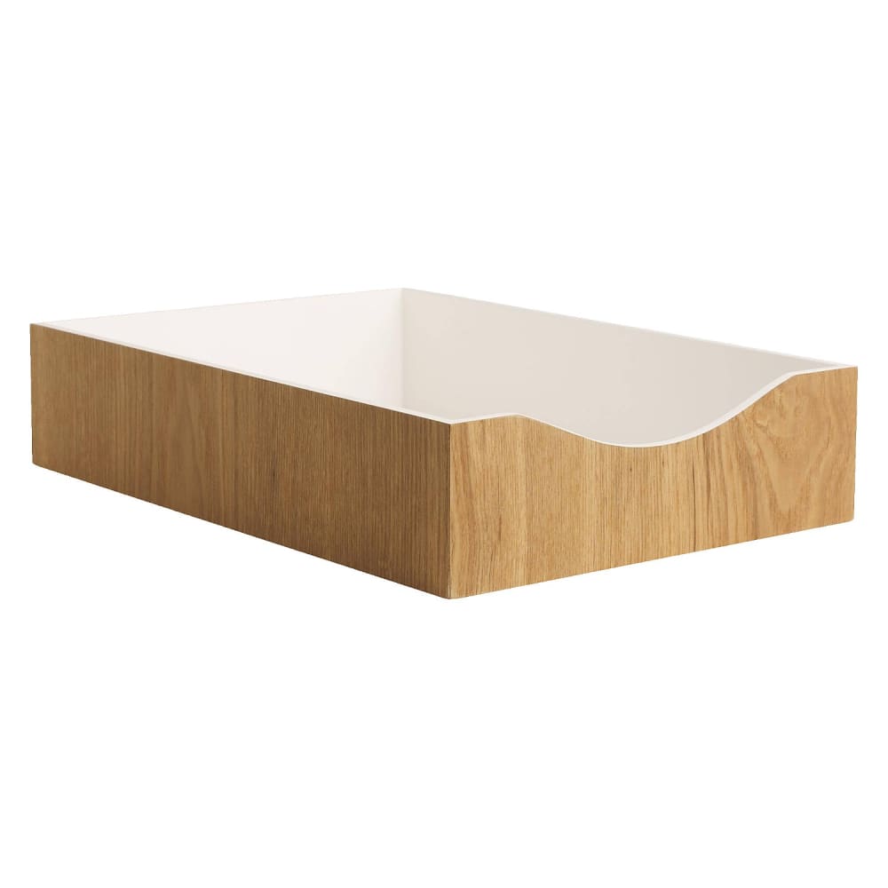 Rangement de bureau en bois avec intérieur laqué blanc — vue 3