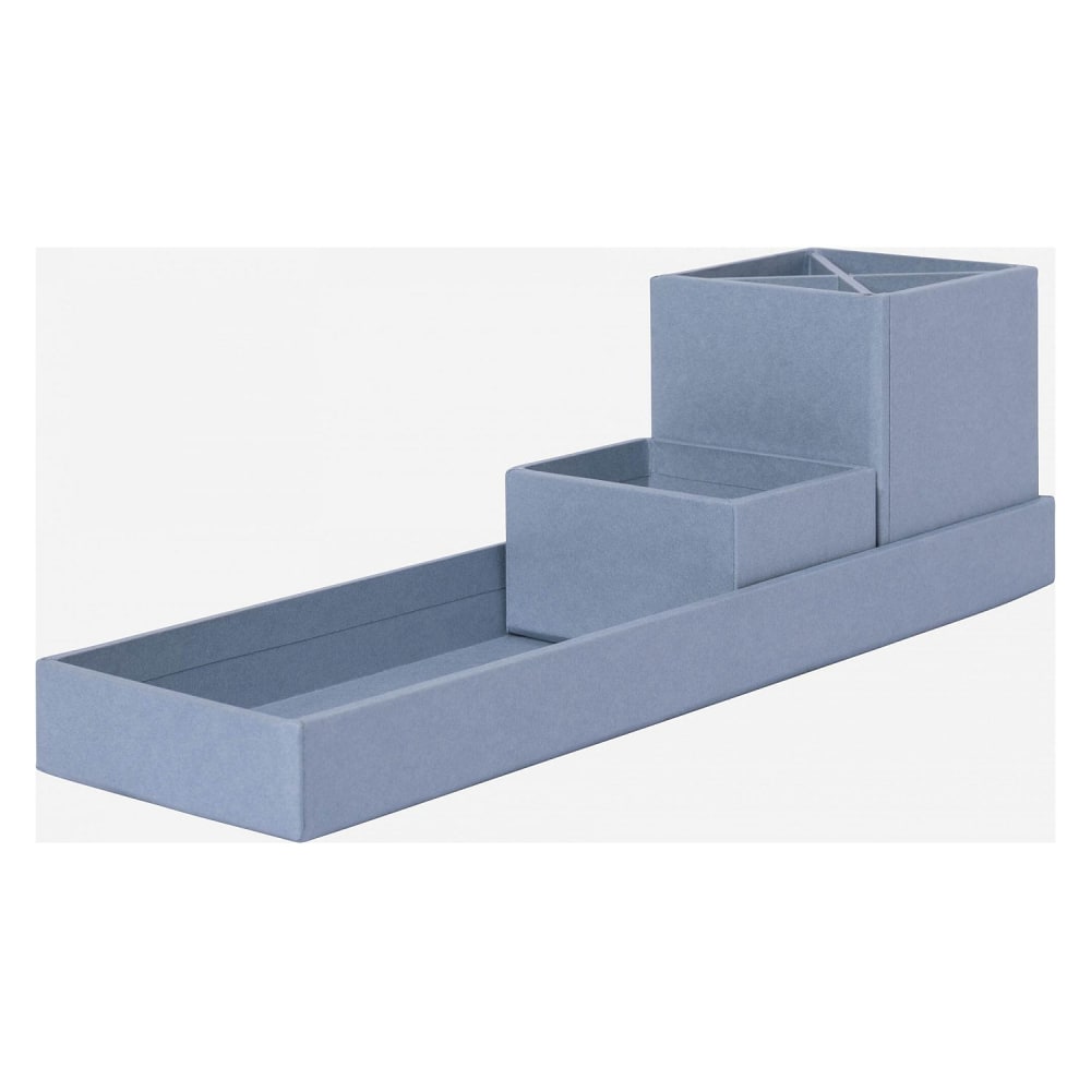 Organisateur de bureau en carton – 32 x 10,5 x 9,5 cm – bleu