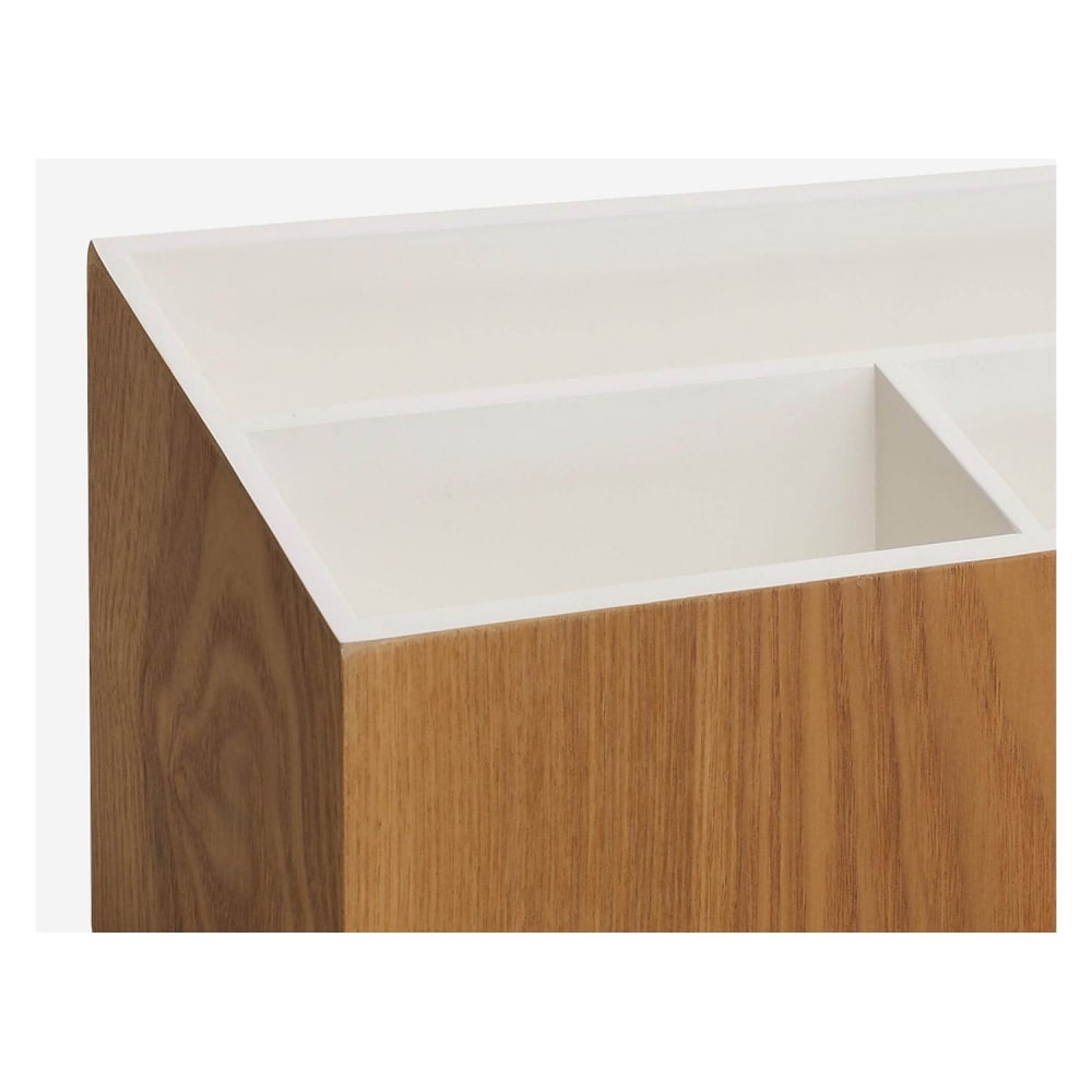 Organiseur de bureau en bois avec intérieur laqué blanc — vue 4