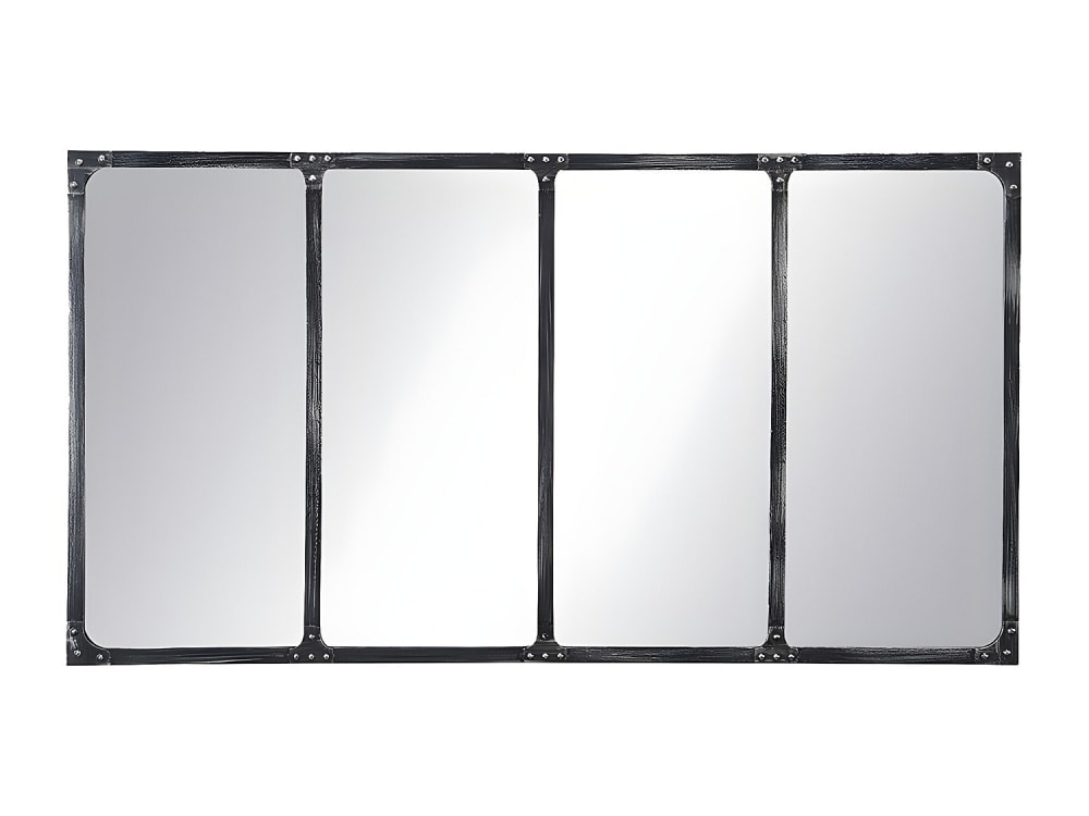 Miroir mural effet bois
