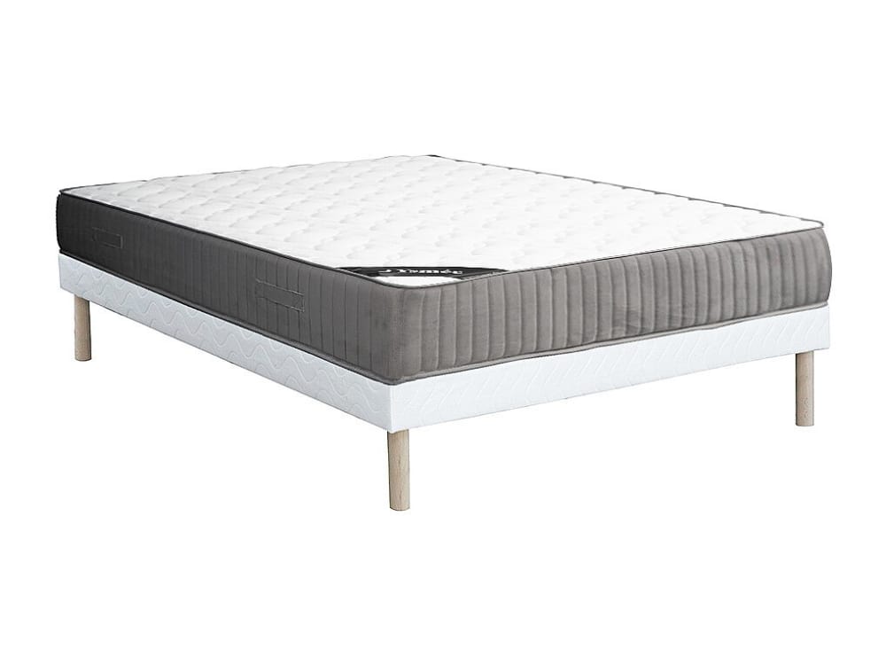 Matelas et sommier tapissier polyester blanc 140 x 190 Matelas et sommier tapissier polyester blanc 140 x 190