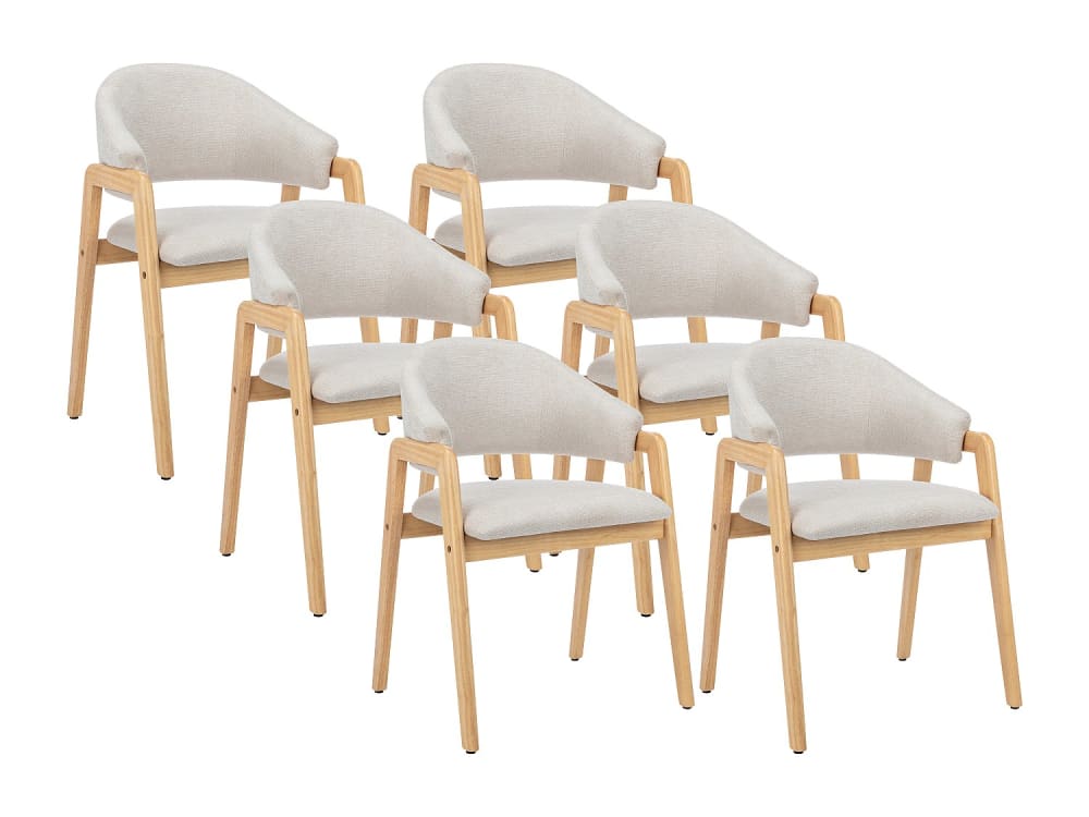 Lot de 6 chaises bois beige Lot de 6 chaises bois beige