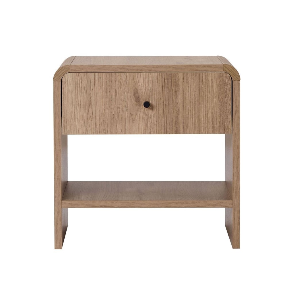 Calicosy Nachttisch mit 1 Schublade und 1 Nische L45 cm - Eichenoptik style modern Braun Spanplatte