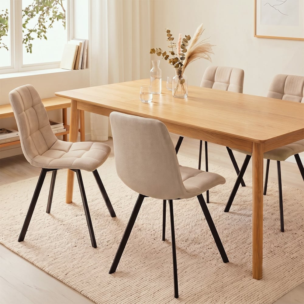 4er-Set gepolsterte Stühle H86 cm - Beige - Maisons Du Monde