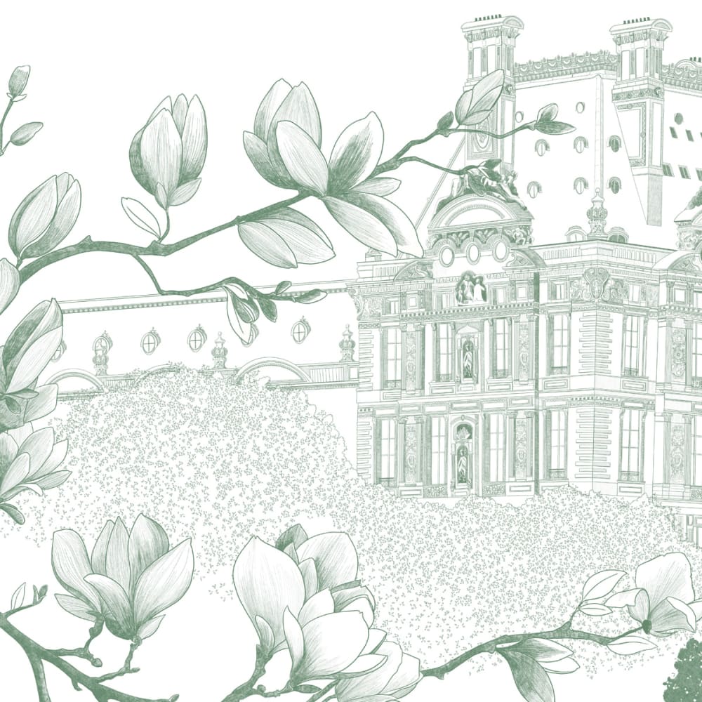 Papier peint jardin parisien, vert 450 x 250cm — vue 4