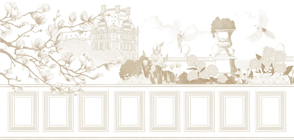Papier peint jardin parisien sb, beige 375 x 250cm — vue 3