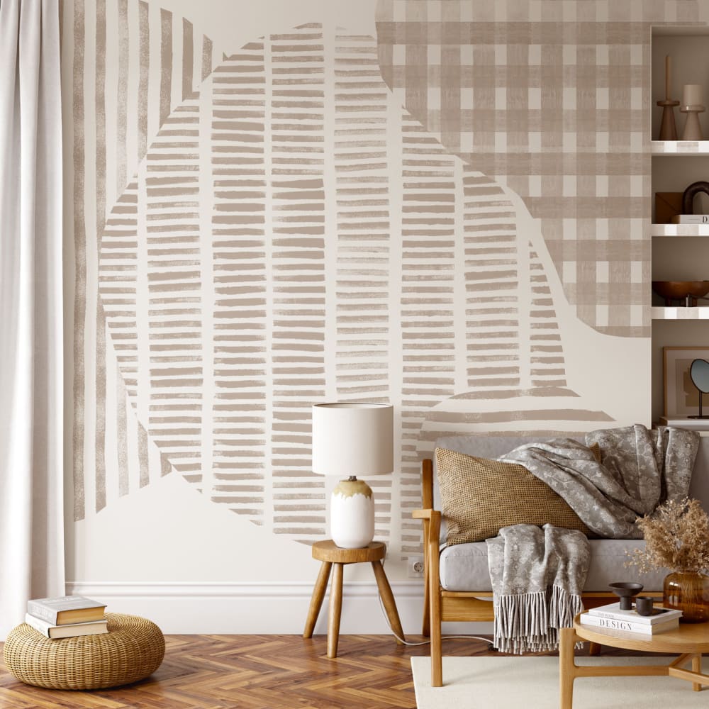 Papier peint canopée, beige 450 x 250cm — vue 3
