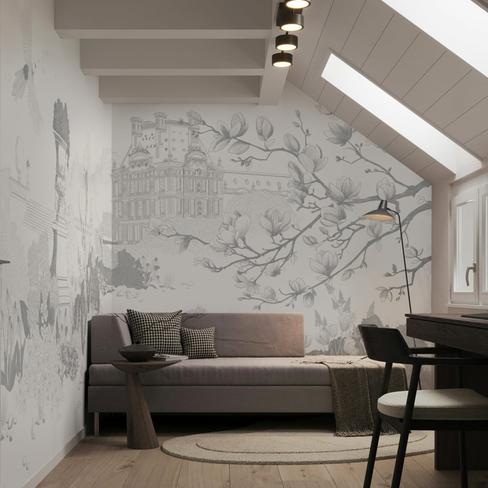 Papier peint jardin parisien,