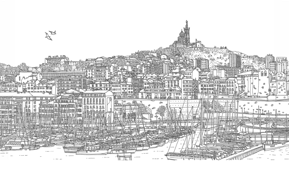 Papier peint marseille, 375 x 250cm — vue 4