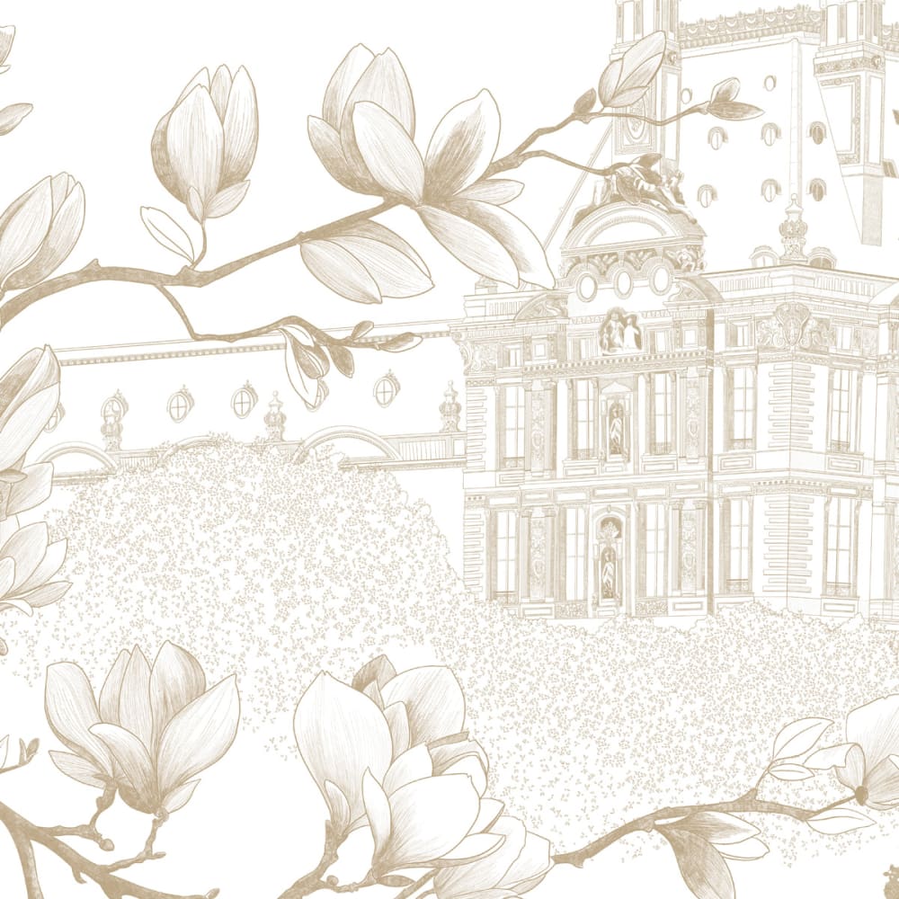 Papier peint jardin parisien, beige 375 x 250cm — vue 4