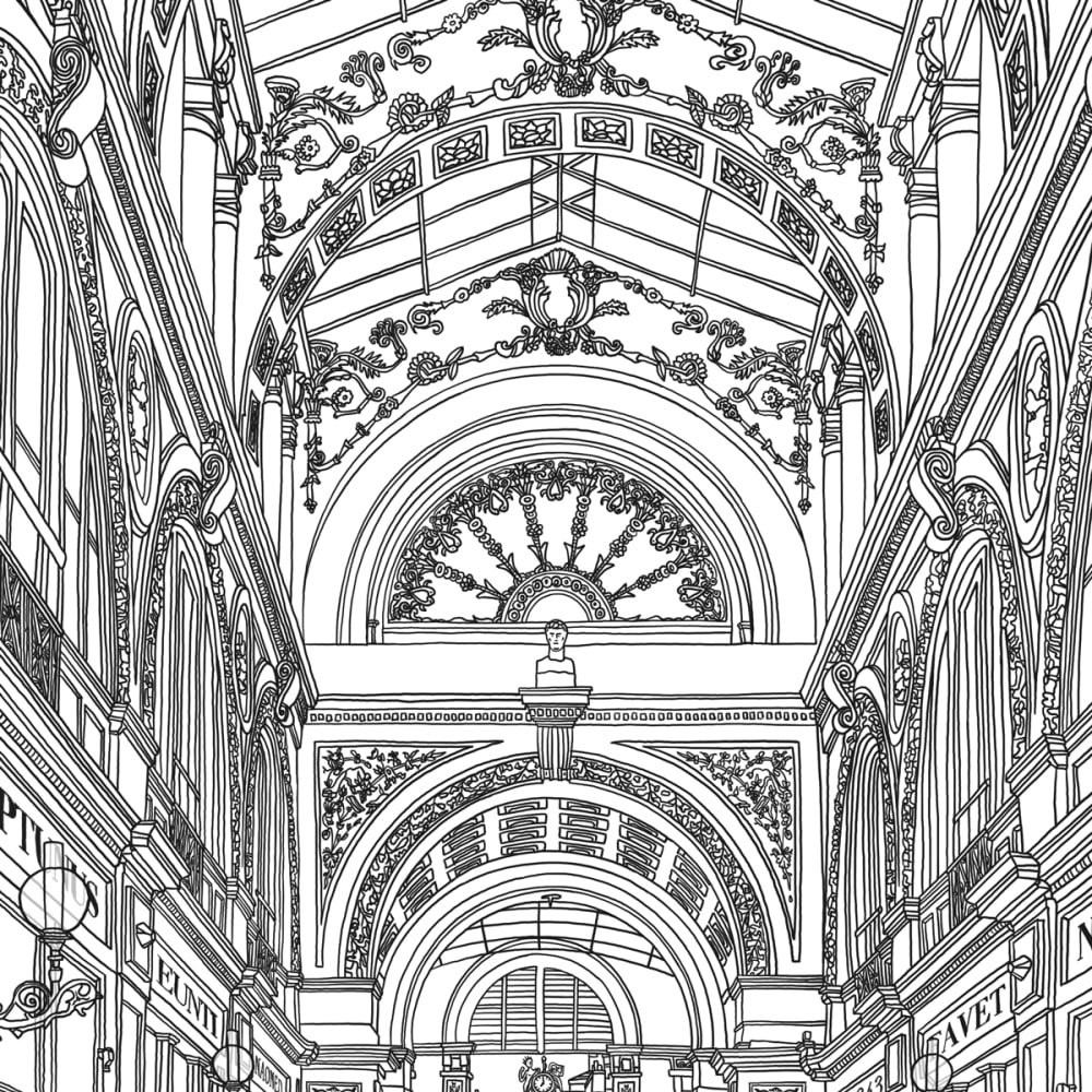 Papier peint nantes passage pommeraye, 150 x 250cm — vue 4