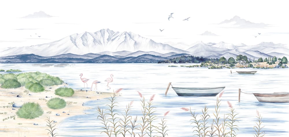 Papier peint l'étang du bord de mer, couleurs 525 x 250cm — vue 3