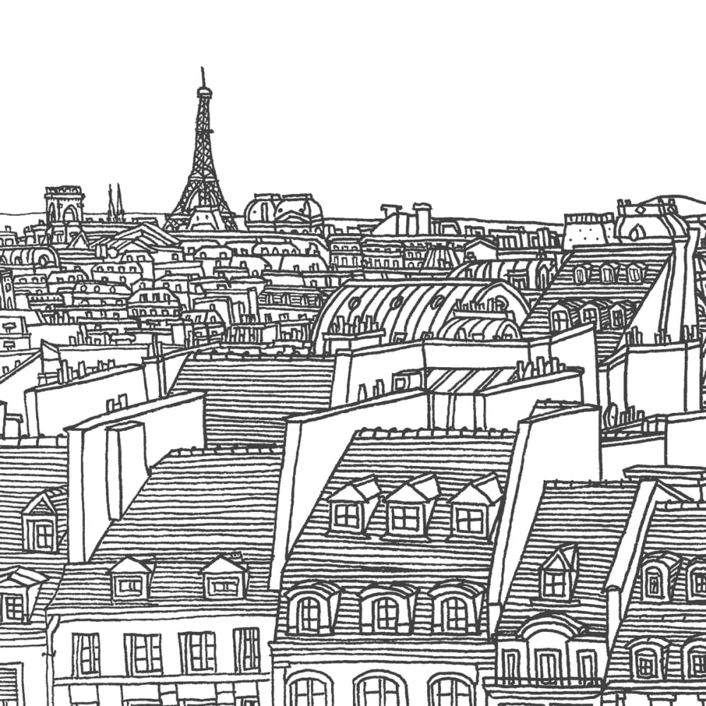 Papier peint paris vue de beaubourg, 300 x 250cm — vue 4