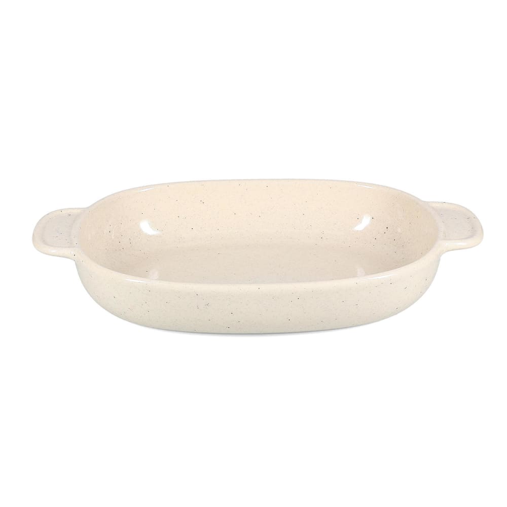 Plat à four beige en grès 41x24xh6,5cm Plat à four beige en grès 41x24xh6,5cm