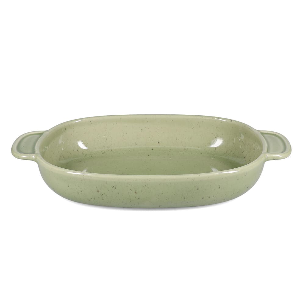 Plat à four vert en grès 41x24xh6,5cm Plat à four vert en grès 41x24xh6,5cm