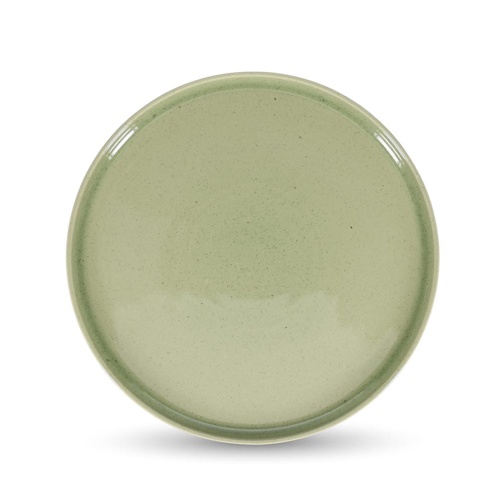 Lot de 2 assiettes vert en grès 33cm Lot de 2 assiettes vert en grès 33cm