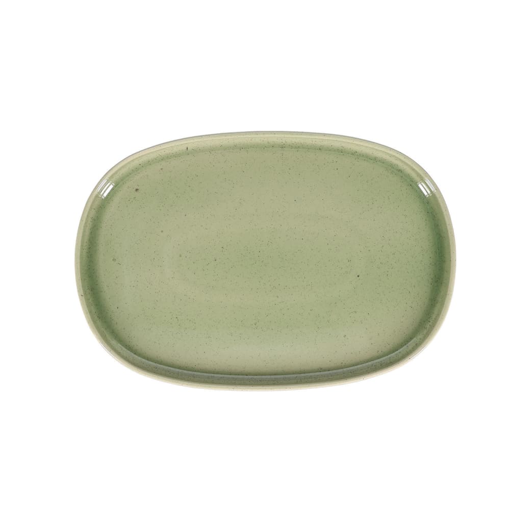Lot de 2 plats de service vert en grès 33x22,5cm Lot de 2 plats de service vert en grès 33x22,5cm