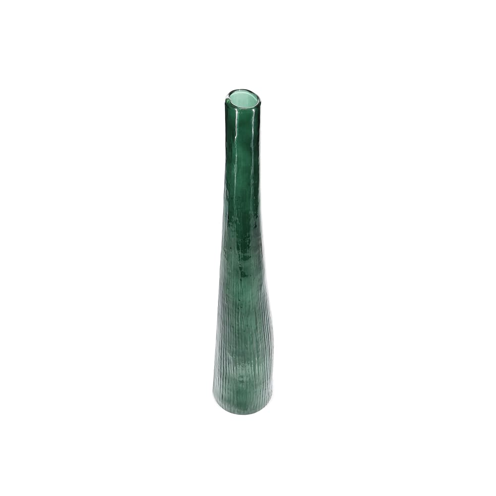 Vase vert en verre 9xh55cm