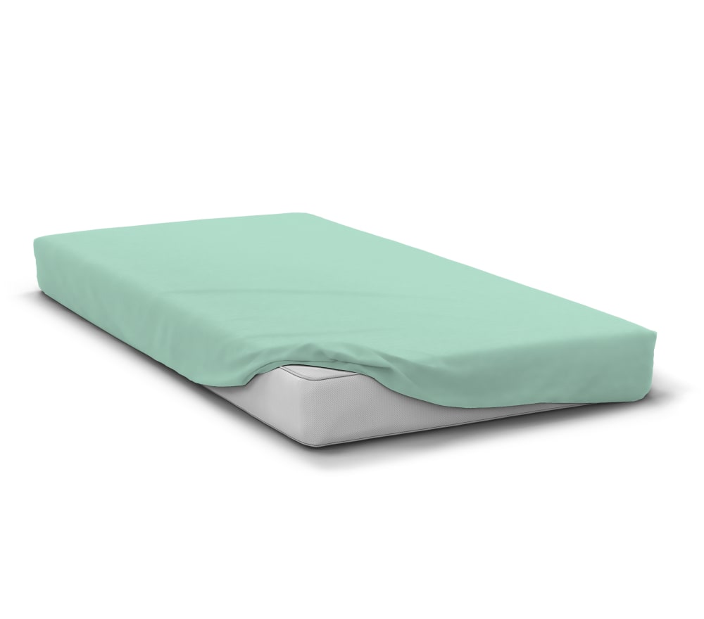 Drap housse uni microfibre 82g vert d'eau 140 x 190 bonnet 30 cm Drap housse uni microfibre 82g vert d'eau 140 x 190 bonnet 30 cm