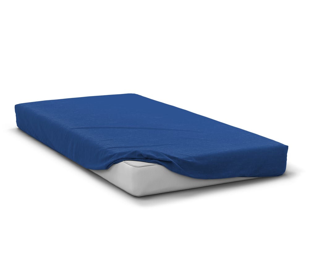 Drap housse uni microfibre 82g bleu 180x200 cm bonnet 30 cm Drap housse uni microfibre 82g bleu 180x200 cm bonnet 30 cm