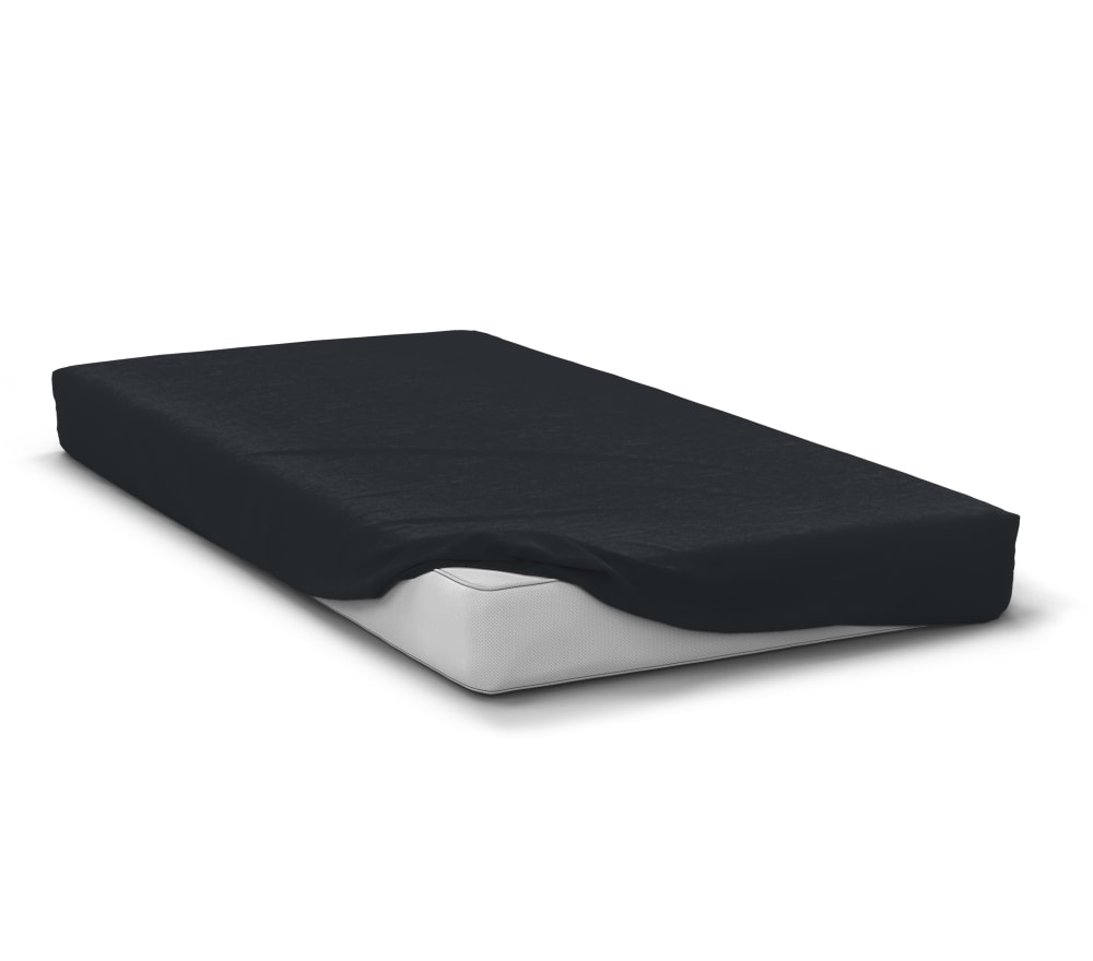 Drap housse uni microfibre 82g noir 140 x 190 bonnet 30 cm Drap housse uni microfibre 82g noir 140 x 190 bonnet 30 cm